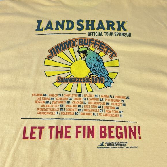 Jimmy Buffett Summerz Cool Tour 2009-10 TShirt LandShark 3XL Front Back Print - Picture 10 of 14